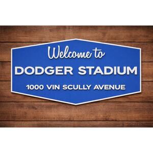 Welcome To Dodger Stadium Sign 1000 Vin Scully Avenue Baseball Entrance